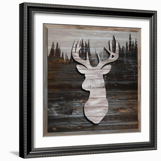 Wood Deer, 2024-Tim Ashwood-Framed Art Print