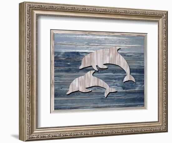 Wood Dolphins, 2024-Tim Ashwood-Framed Premium Giclee Print