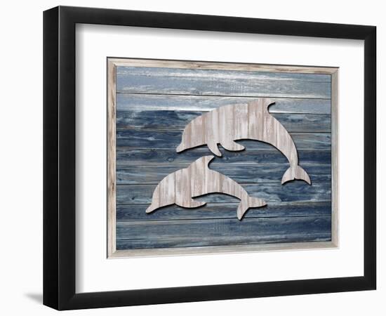 Wood Dolphins, 2024-Tim Ashwood-Framed Premium Giclee Print