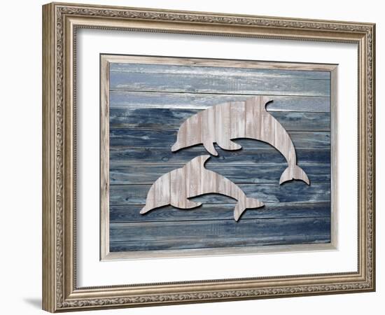 Wood Dolphins, 2024-Tim Ashwood-Framed Art Print