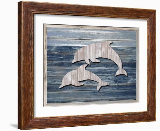 Wood Dolphins, 2024-Tim Ashwood-Framed Art Print