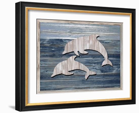 Wood Dolphins, 2024-Tim Ashwood-Framed Art Print