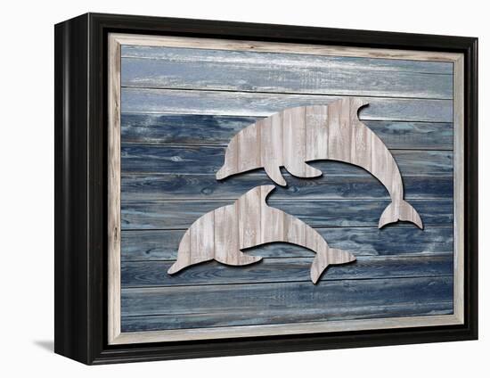 Wood Dolphins, 2024-Tim Ashwood-Framed Stretched Canvas