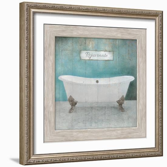 Wood Framed Aqua Bath-Victoria Brown-Framed Art Print