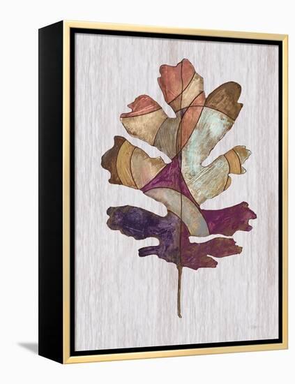 Wood Inlay Leaf 1-Filippo Ioco-Framed Stretched Canvas