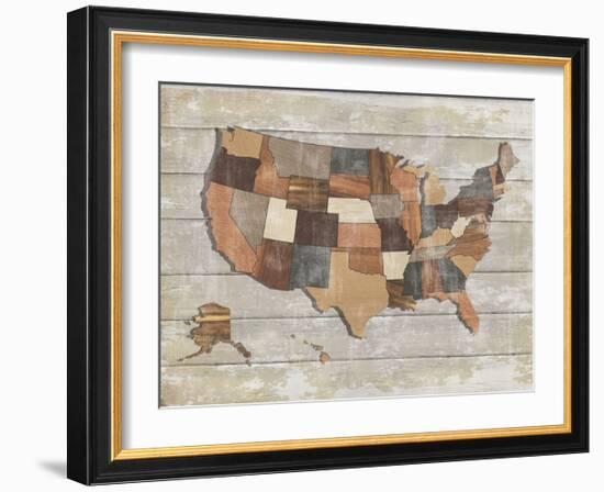 Wood Map-Sparx Studio-Framed Art Print