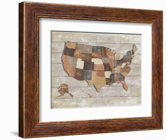 Wood Map-Sparx Studio-Framed Giclee Print