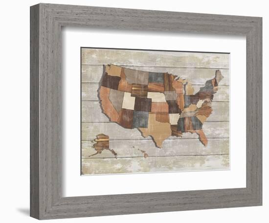 Wood Map-Sparx Studio-Framed Giclee Print