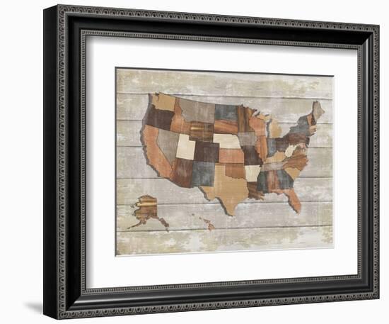 Wood Map-Sparx Studio-Framed Giclee Print