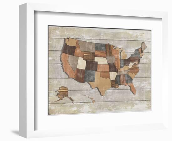 Wood Map-Sparx Studio-Framed Giclee Print