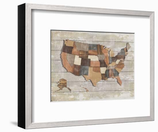 Wood Map-Sparx Studio-Framed Giclee Print