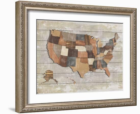 Wood Map-Sparx Studio-Framed Giclee Print