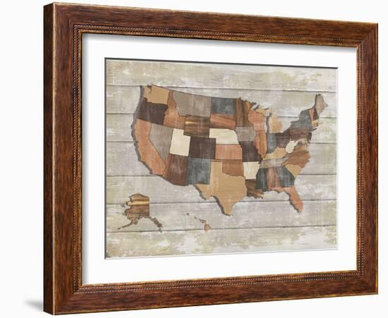 Wood Map-Sparx Studio-Framed Giclee Print