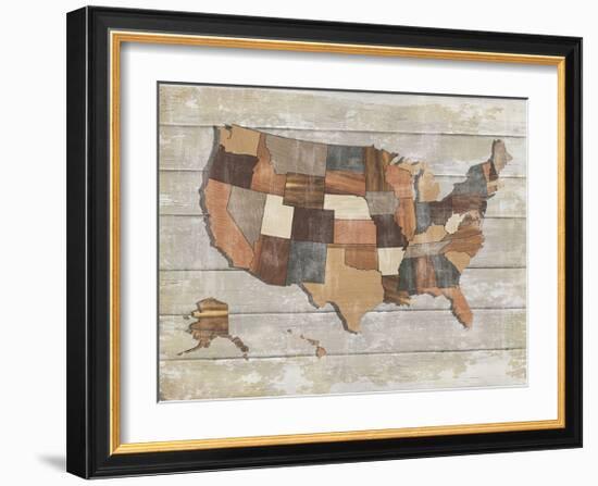 Wood Map-Sparx Studio-Framed Giclee Print