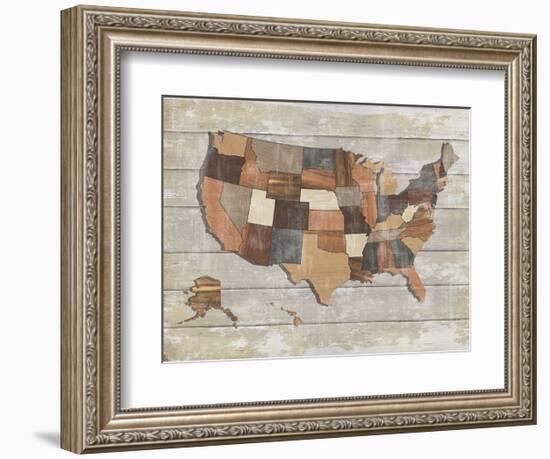 Wood Map-Sparx Studio-Framed Art Print