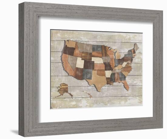 Wood Map-Sparx Studio-Framed Art Print