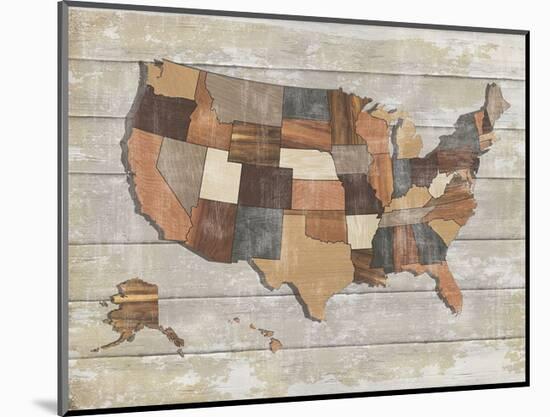 Wood Map-Sparx Studio-Mounted Art Print