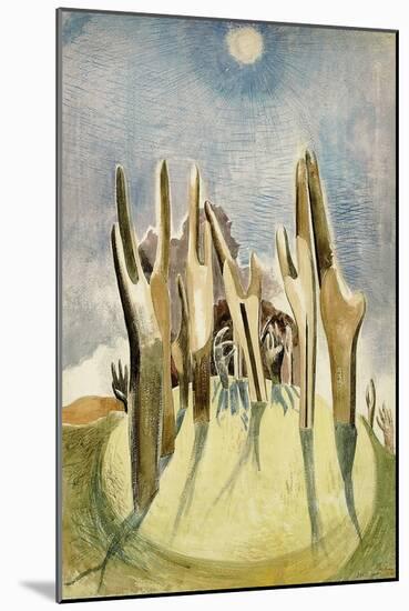 Wood on the Hill, 1937 (Pencil & W/C on Paper)-Paul Nash-Mounted Giclee Print