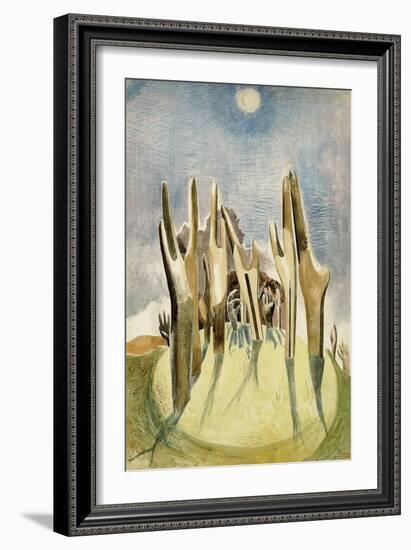 Wood on the Hill, 1937 (Pencil & W/C on Paper)-Paul Nash-Framed Giclee Print