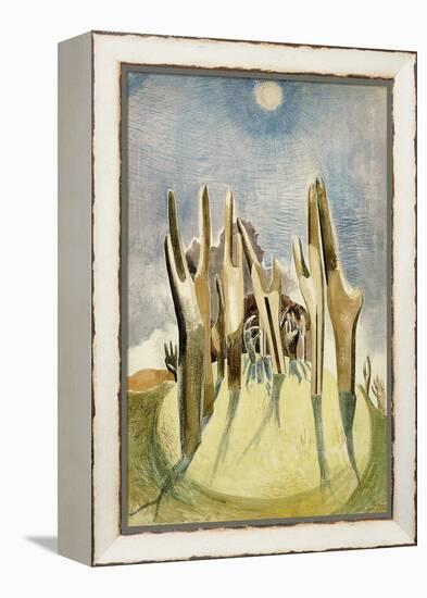 Wood on the Hill, 1937 (Pencil & W/C on Paper)-Paul Nash-Framed Premier Image Canvas