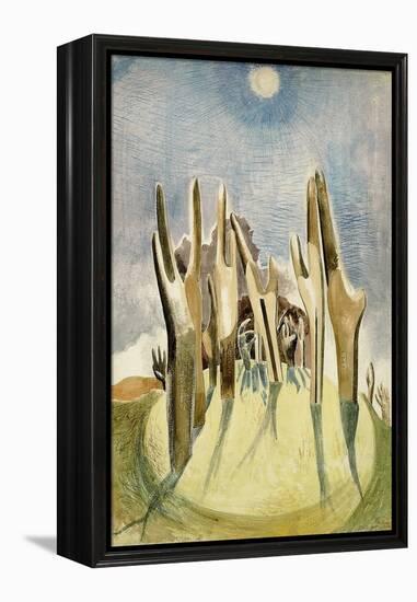 Wood on the Hill, 1937 (Pencil & W/C on Paper)-Paul Nash-Framed Premier Image Canvas