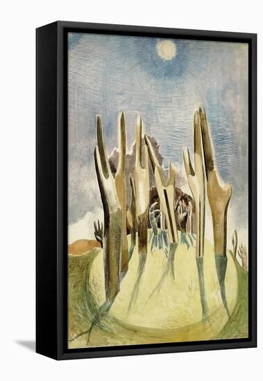 Wood on the Hill, 1937 (Pencil & W/C on Paper)-Paul Nash-Framed Premier Image Canvas