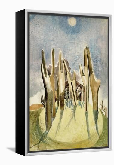 Wood on the Hill, 1937 (Pencil & W/C on Paper)-Paul Nash-Framed Premier Image Canvas