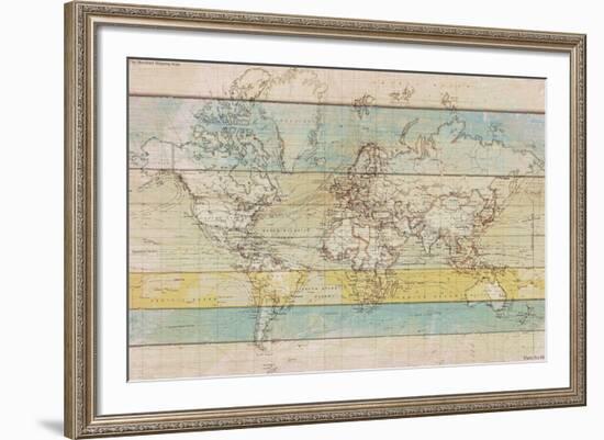 Wood Panel Map-Rufus Coltrane-Framed Giclee Print