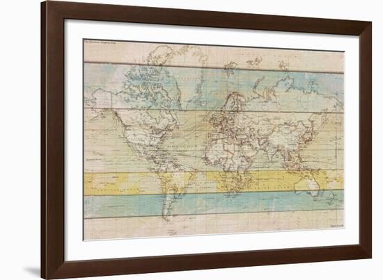 Wood Panel Map-Rufus Coltrane-Framed Giclee Print