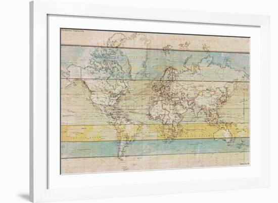 Wood Panel Map-Rufus Coltrane-Framed Giclee Print