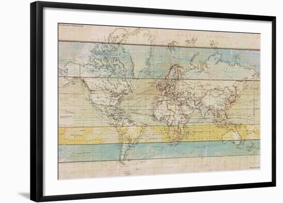 Wood Panel Map-Rufus Coltrane-Framed Giclee Print