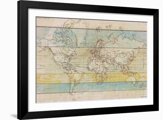 Wood Panel Map-Rufus Coltrane-Framed Giclee Print