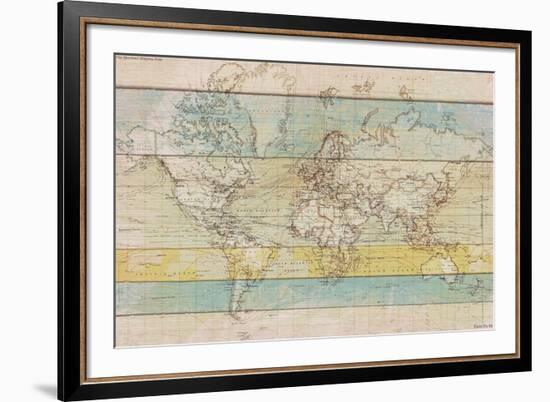 Wood Panel Map-Rufus Coltrane-Framed Giclee Print