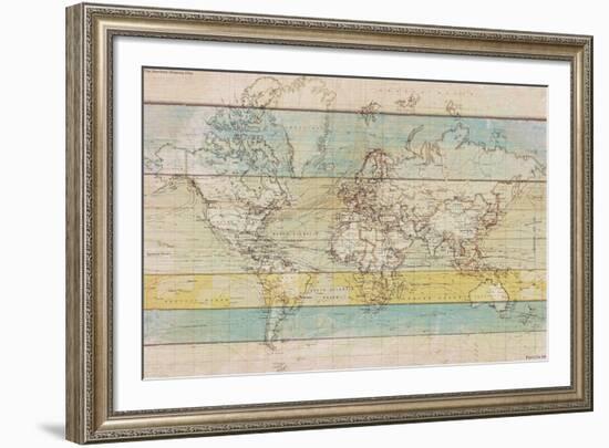 Wood Panel Map-Rufus Coltrane-Framed Giclee Print