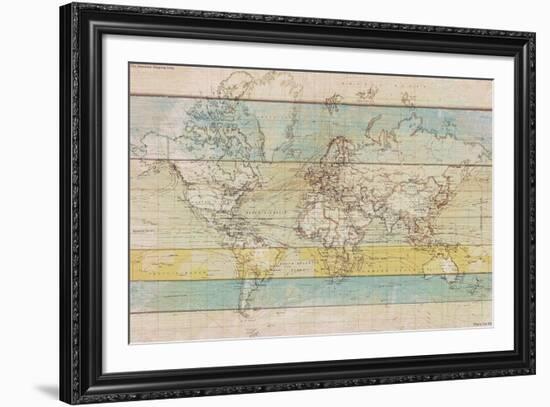 Wood Panel Map-Rufus Coltrane-Framed Giclee Print