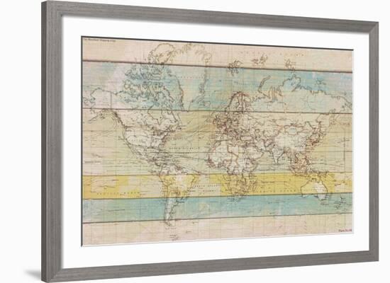 Wood Panel Map-Rufus Coltrane-Framed Giclee Print