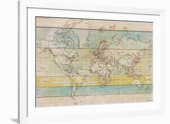 Wood Panel Map-Rufus Coltrane-Framed Giclee Print