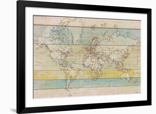 Wood Panel Map-Rufus Coltrane-Framed Giclee Print