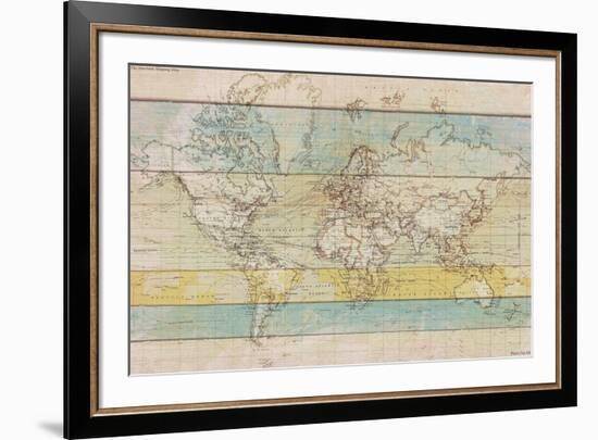 Wood Panel Map-Rufus Coltrane-Framed Giclee Print