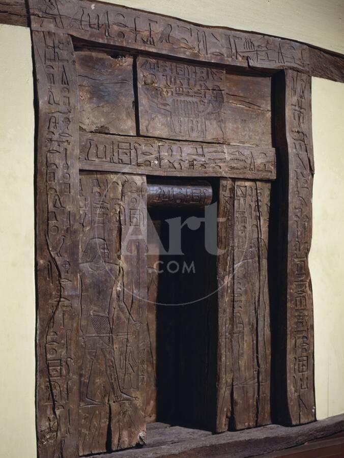wood panels of false door of mastaba of hesyre photographic print by