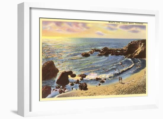 Wood's Cove, Laguna Beach, California-null-Framed Art Print