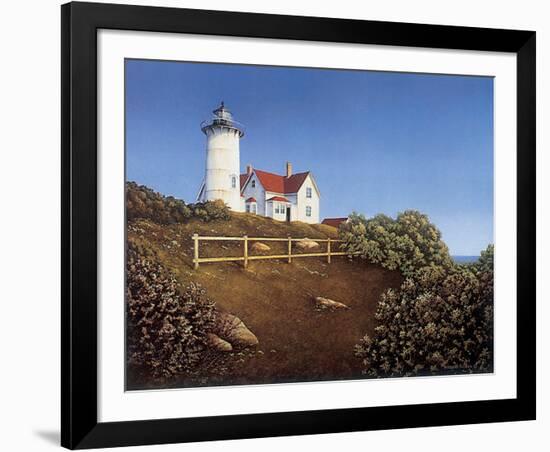 Wood's Hole Lighthouse-Daniel Pollera-Framed Art Print