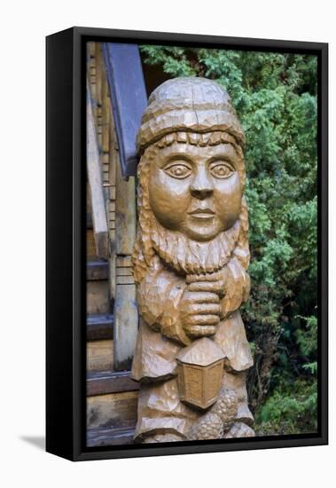 Wood Sculpture at Entrance to Girios Aidas (Echoes of Forest) Museum of Natural History-null-Framed Premier Image Canvas