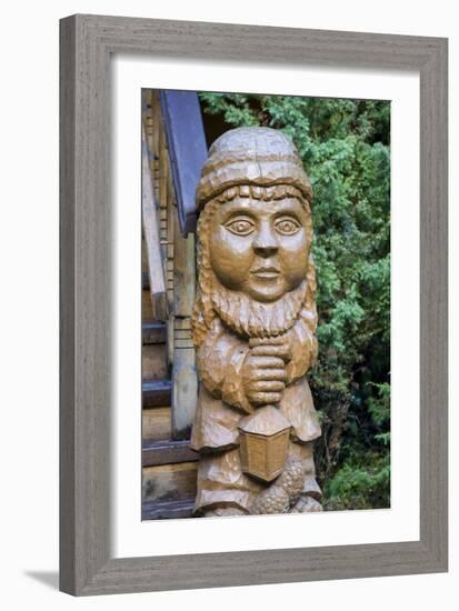 Wood Sculpture at Entrance to Girios Aidas (Echoes of Forest) Museum of Natural History-null-Framed Photographic Print