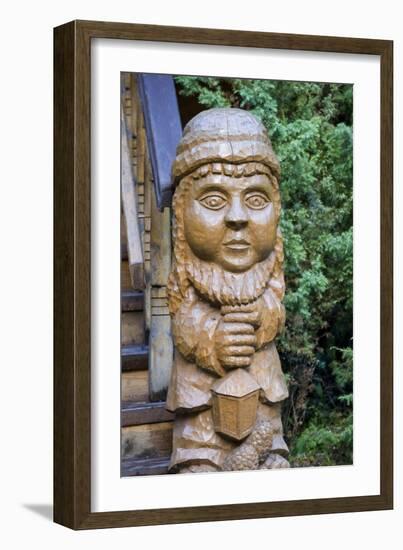 Wood Sculpture at Entrance to Girios Aidas (Echoes of Forest) Museum of Natural History-null-Framed Photographic Print