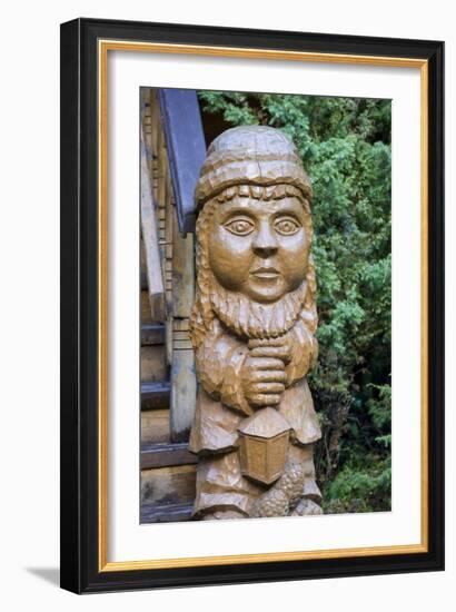 Wood Sculpture at Entrance to Girios Aidas (Echoes of Forest) Museum of Natural History-null-Framed Photographic Print