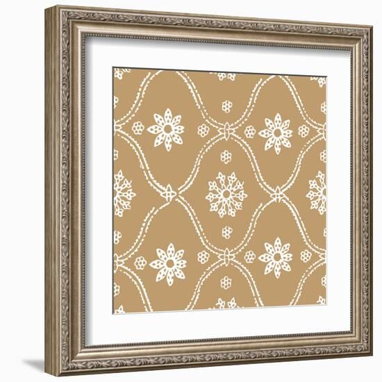 Woodblock Pattern III-Sabine Berg-Framed Art Print