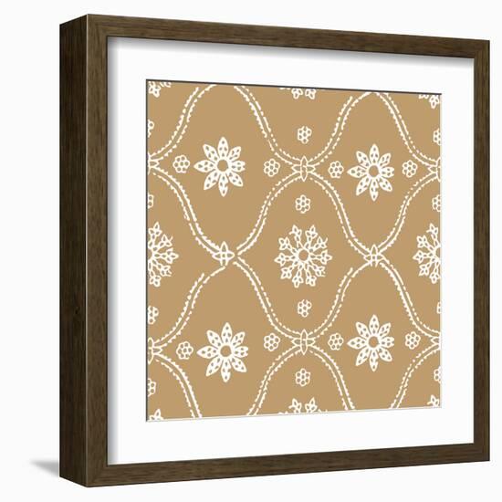 Woodblock Pattern III-Sabine Berg-Framed Art Print