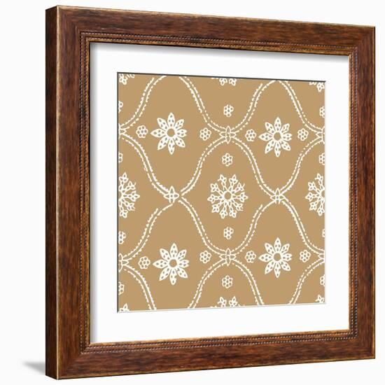 Woodblock Pattern III-Sabine Berg-Framed Art Print