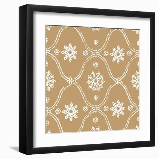 Woodblock Pattern III-Sabine Berg-Framed Art Print